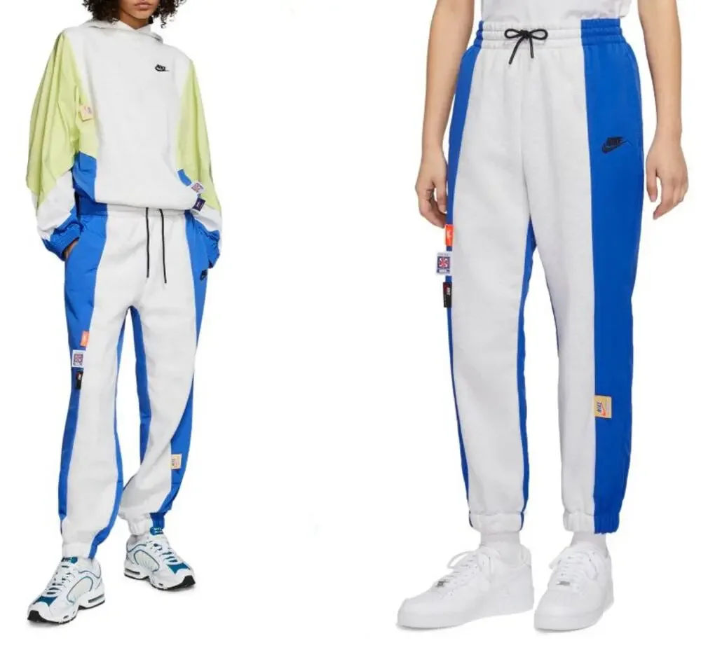 EUC NIKE Icon Clash Loose Fit Royal Blue Colorblock Jogger Pants Women’s  XS